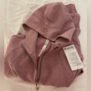 NEW lululemon scuba half zip hoodie size M/L heathered pink taupe